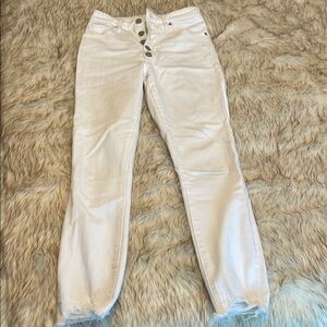 Abercrombie & Fitch White Ankle Cropped Jeans
